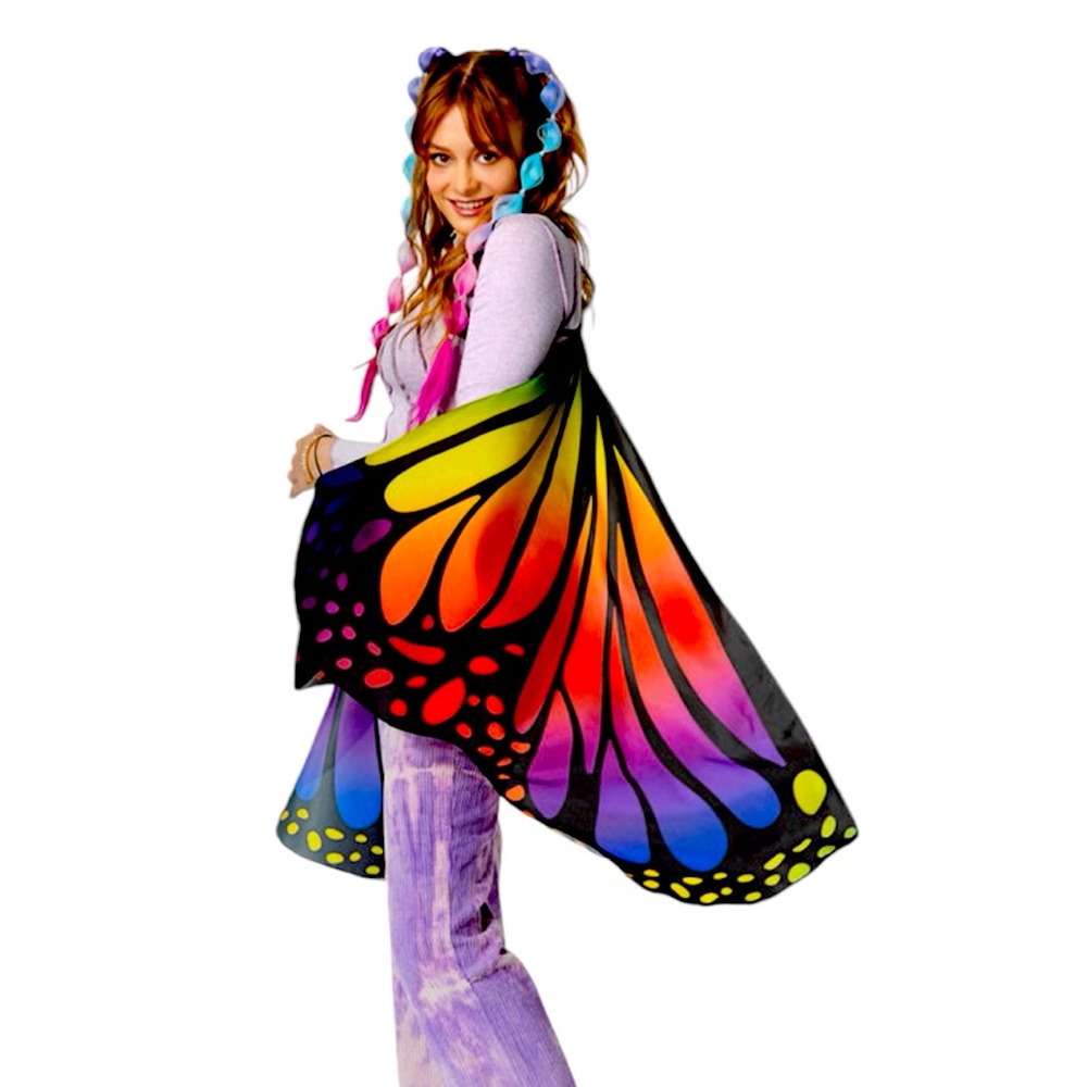 Rainbow Monarch Butterfly Wings Cape - NWT
